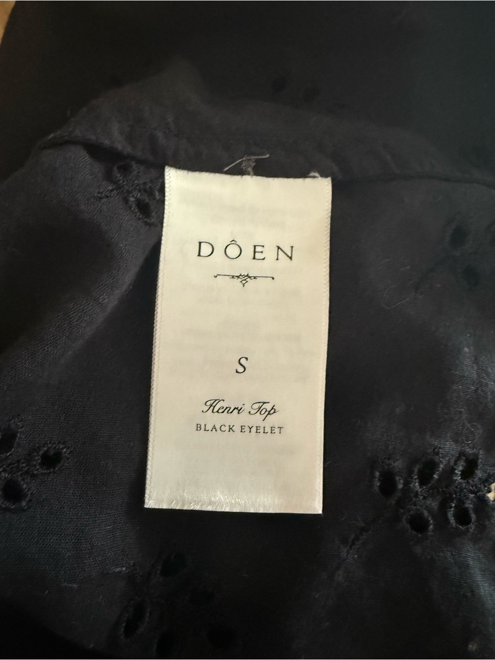 Doen HENRI TOP IN BLACK EYELET S - Picture 4 of 5